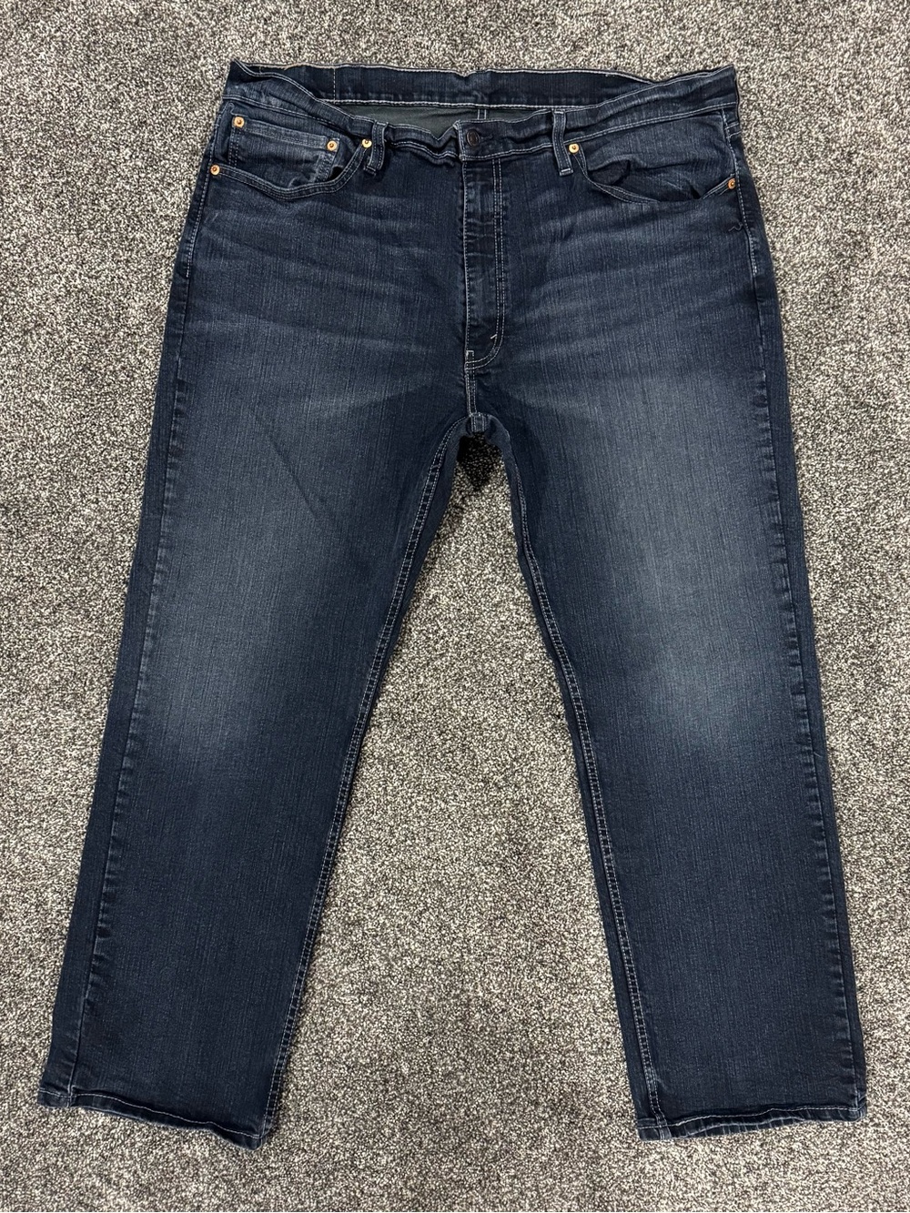 Levis Jeans Men 40x30 Blue 559 Relaxed Straight Mid Rise Stretch Dark Wash Denim